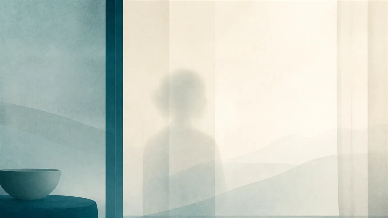 Un reflet doux et brumeux dans une vitre