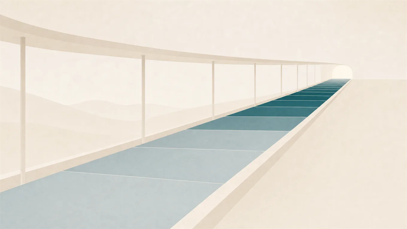 Une passerelle d’embarquement qui s’éclaire segment par segment